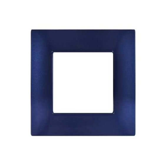Placca in tecnopolimero 2 posti color blu compatibile Vimar Plana Placca in tecnopolimero 2 posti color blu compatibile Vimar Plana